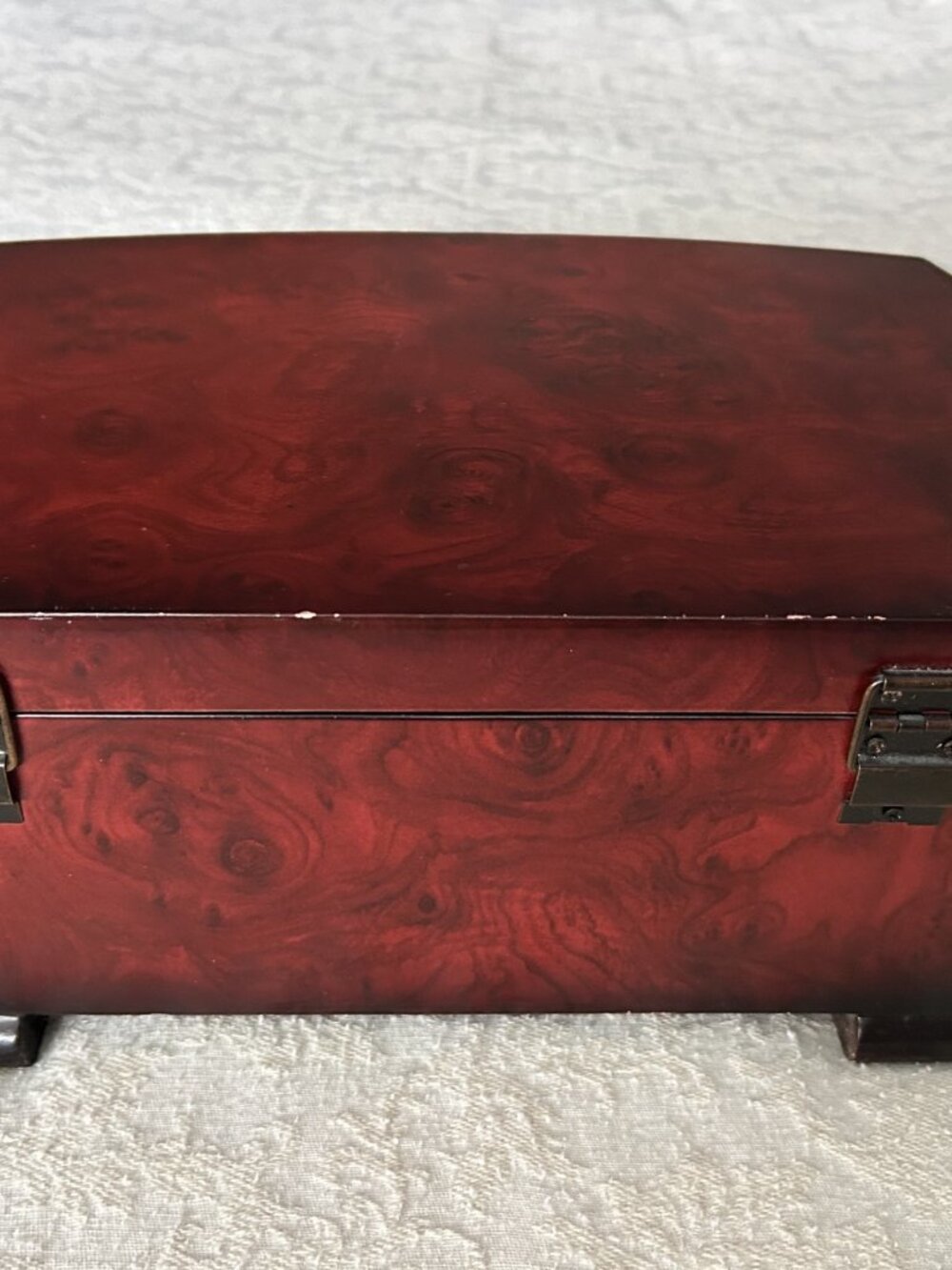 Vintage Cherrywood Jewelry Box-Chest Velvet- lined - Picture 6 of 6